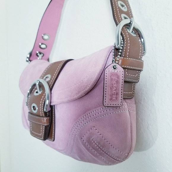 Coach Handbags - ⭐ Coach Vintage pink suade purse Y2K vibes